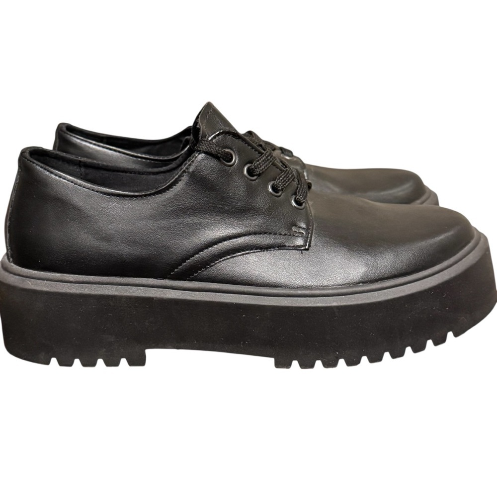 ASOS design, black chunky lace up Derby, Oxford shoes 9